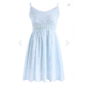 Blue lace cami dress